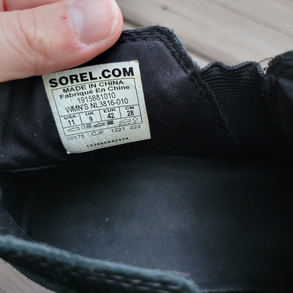 Sorel Evie Waterproof Black Leather Suede Pull-On Ankle Chelsea Boots Booties 11 - Picture 8 of 8